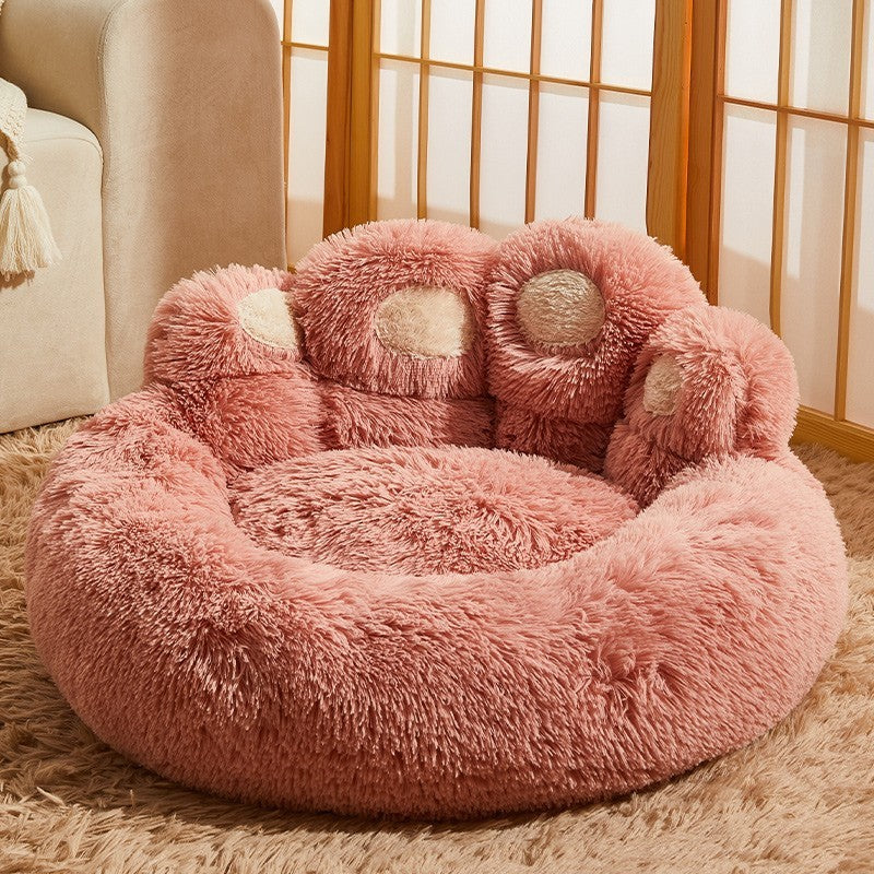 Cozy Paw-Shaped Pet Calming Sofa Bed