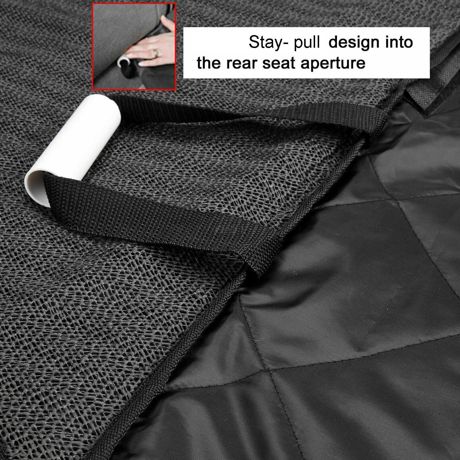 Luxury Waterproof Rear Car Seat Cover for Pets – Black Travel Bench Protector