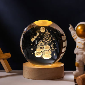 3D Planetary Crystal Ball Lamp – Lifelike Milky Way Projection with Advanced Cutting Technology