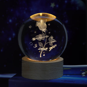 3D Planetary Crystal Ball Lamp – Lifelike Milky Way Projection with Advanced Cutting Technology