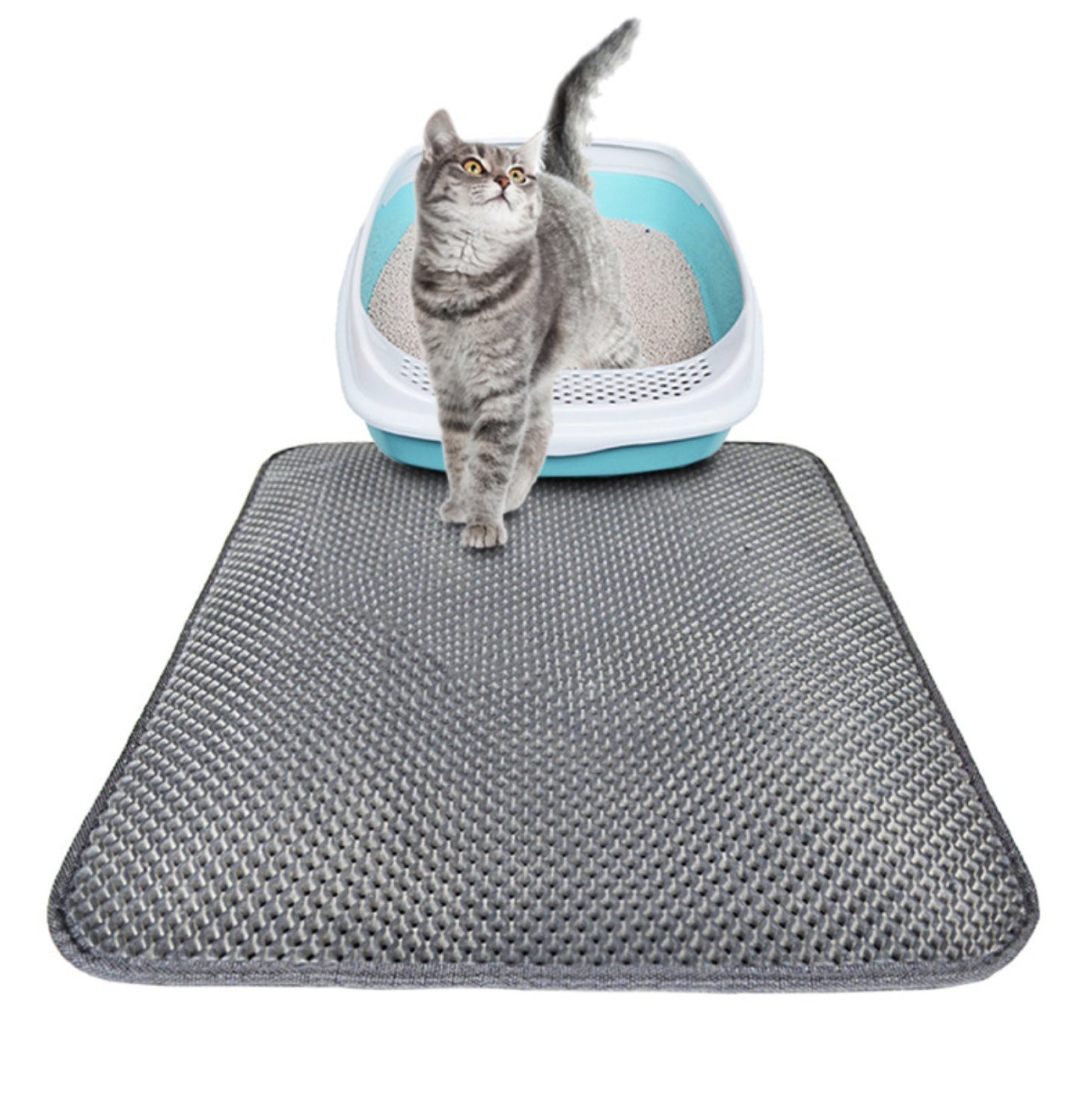 Waterproof Honeycomb Cat Litter Pad - Urine Proof, Non-Slip, Easy-Clean Pet Mat for Litter Trapping