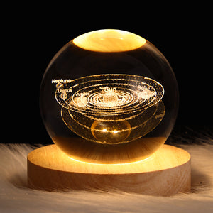 3D Planetary Crystal Ball Lamp – Lifelike Milky Way Projection with Advanced Cutting Technology