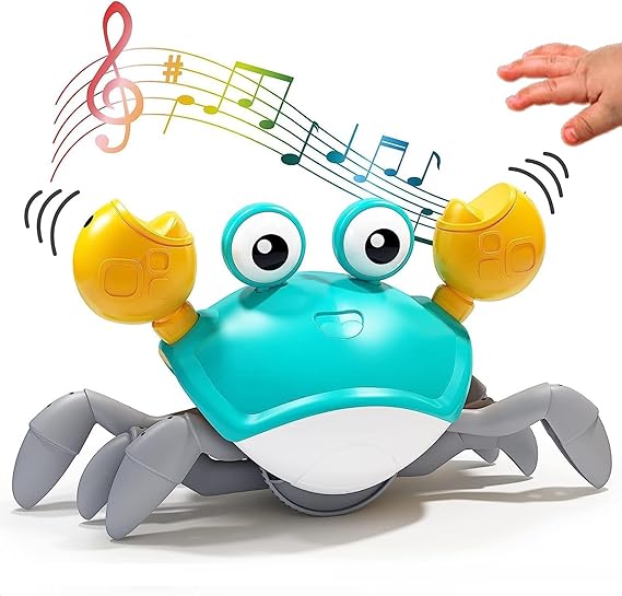 Interactive Crawling Crab Toy with Lights, Music & Obstacle Avoidance – Perfect for Kids & Pets!