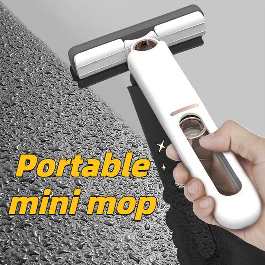 Portable Self-Squeeze Mini Mop – Strong Absorbent Multi-Surface Cleaner