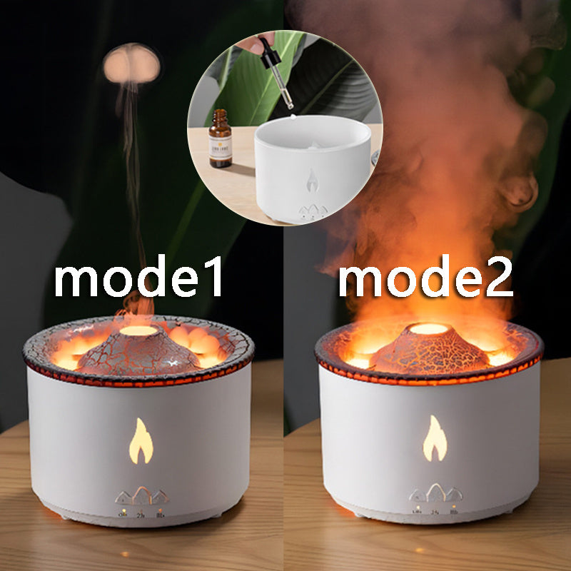 Volcano Flame Essential Oil Diffuser - Creative Aromatherapy Humidifier with LED Light