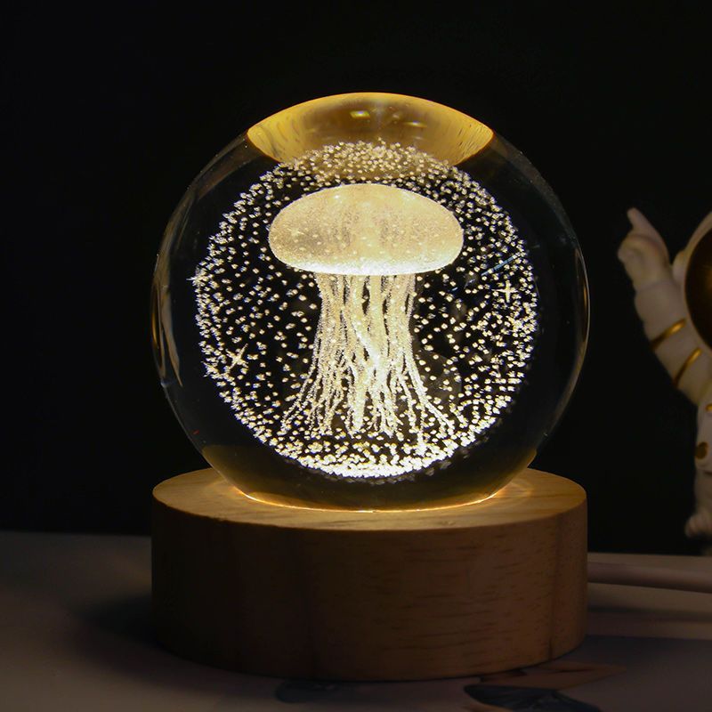 3D Planetary Crystal Ball Lamp – Lifelike Milky Way Projection with Advanced Cutting Technology