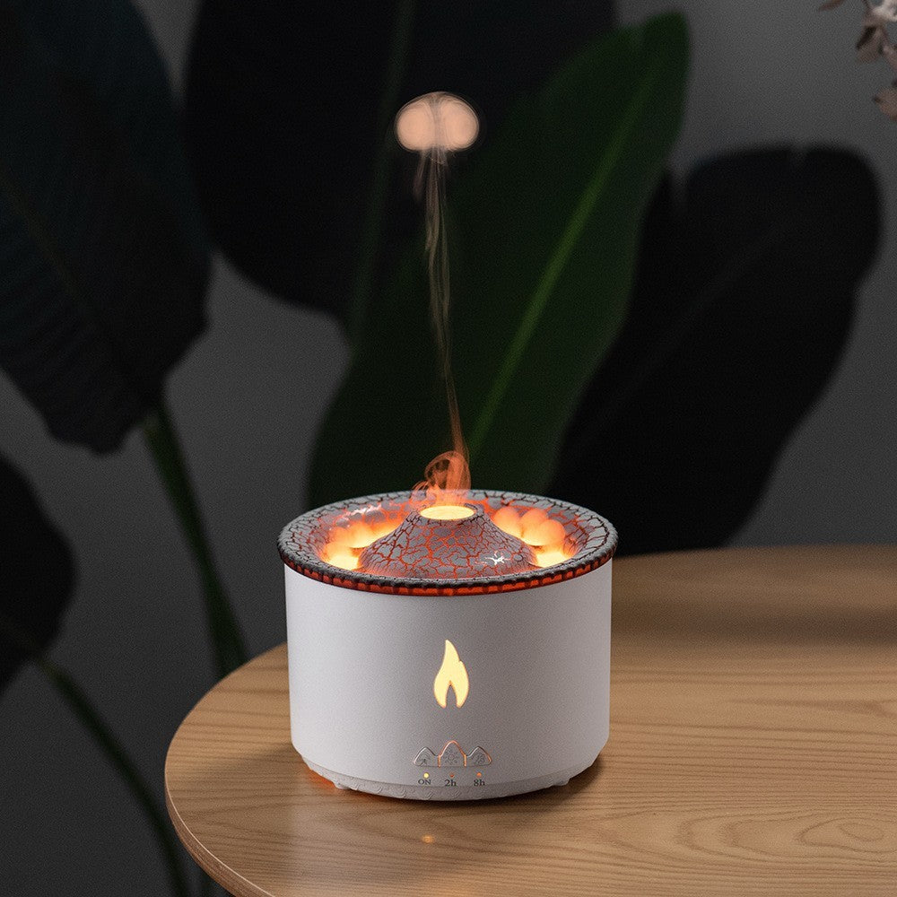 Volcano Flame Essential Oil Diffuser - Creative Aromatherapy Humidifier with LED Light