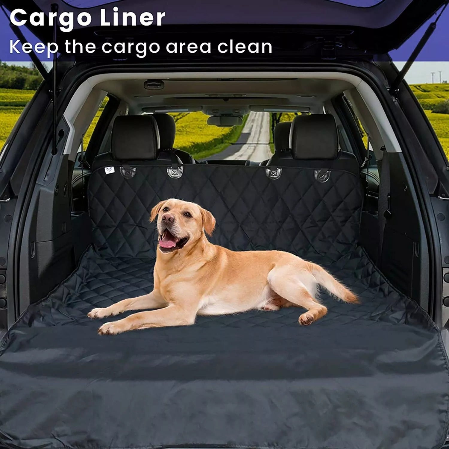 Luxury Waterproof Rear Car Seat Cover for Pets – Black Travel Bench Protector