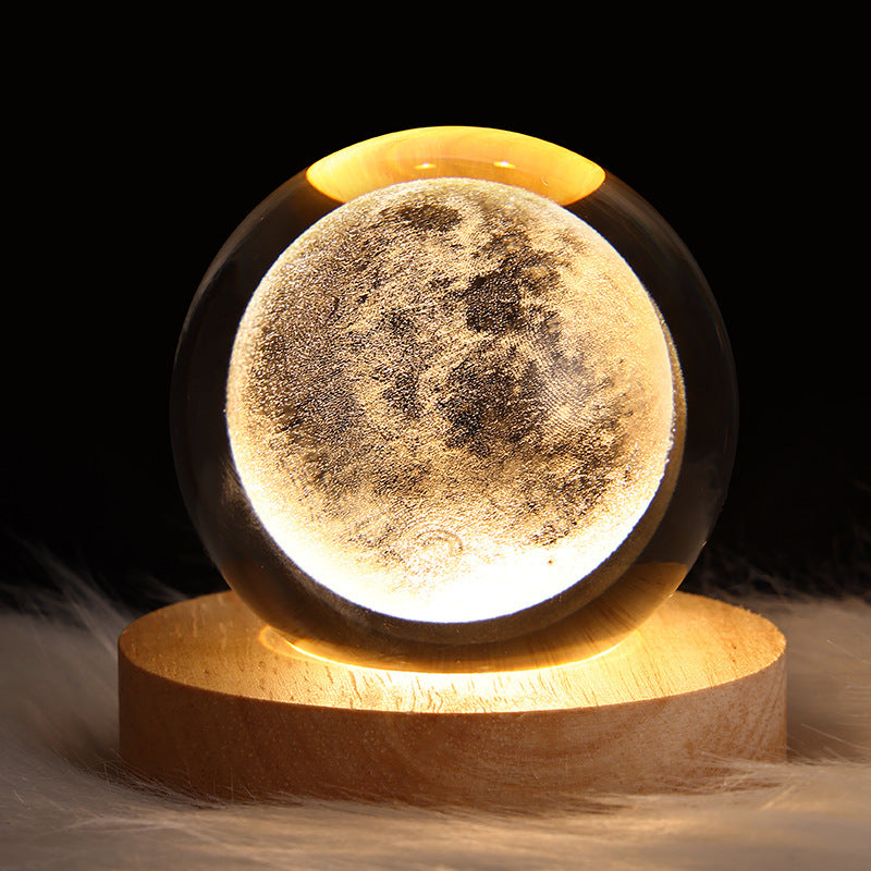 3D Planetary Crystal Ball Lamp – Lifelike Milky Way Projection with Advanced Cutting Technology