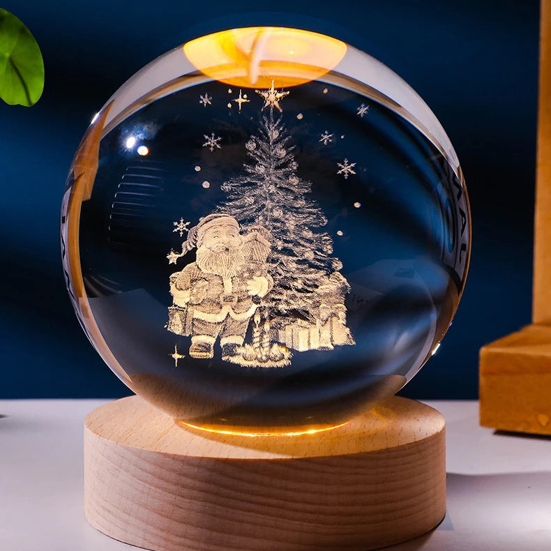 3D Planetary Crystal Ball Lamp – Lifelike Milky Way Projection with Advanced Cutting Technology